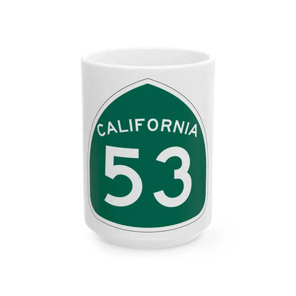 California 53 (California) (Road Sign) White Coffee Mug 15oz - Go Mug Yourself