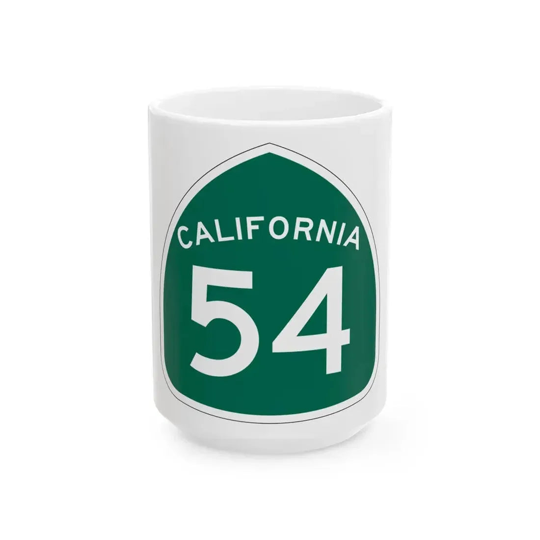 California 54 (California) (Road Sign) White Coffee Mug 15oz - Go Mug Yourself
