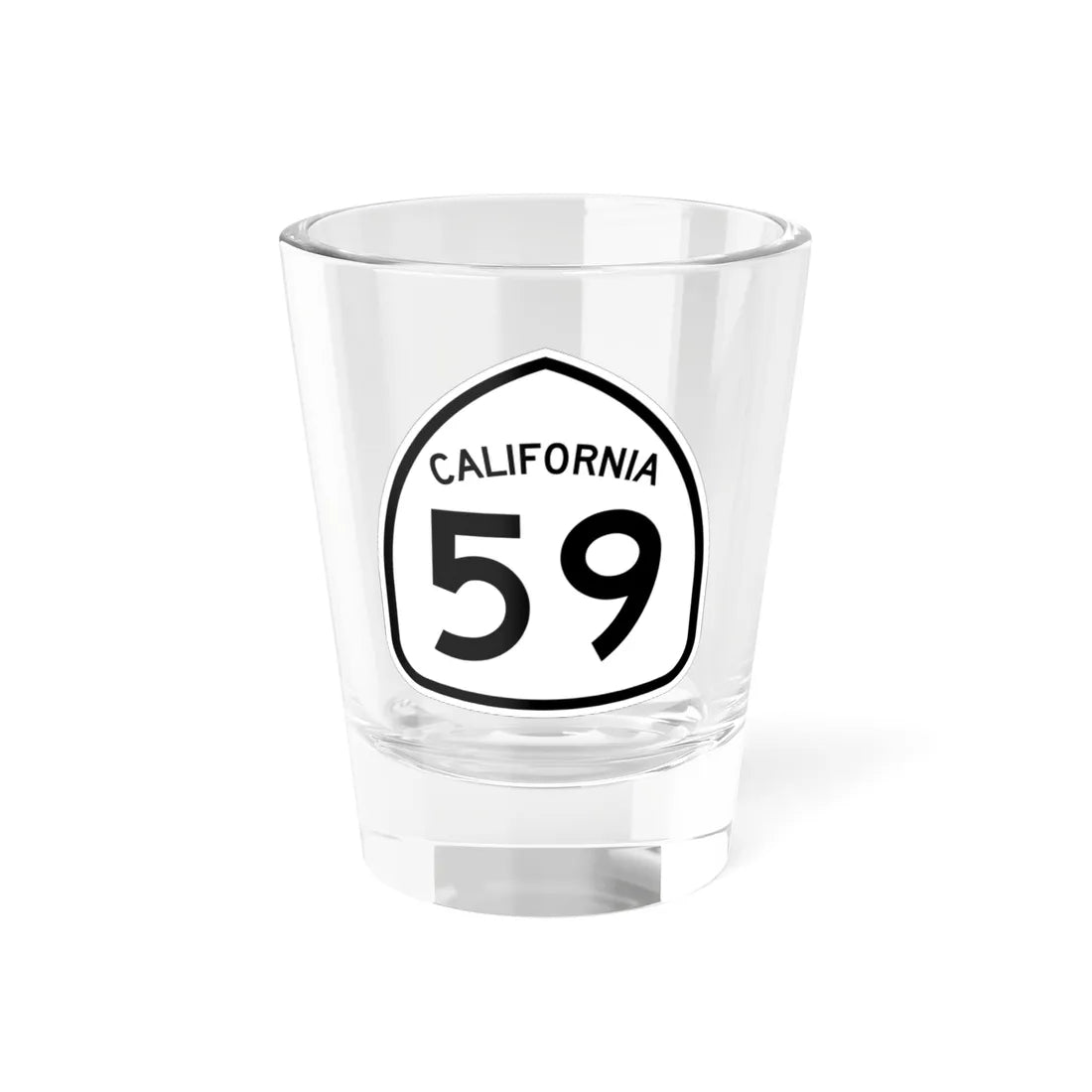 California 59 1957 (California) (Road Sign) Shot Glass 1.5oz 1.5oz - Go Mug Yourself