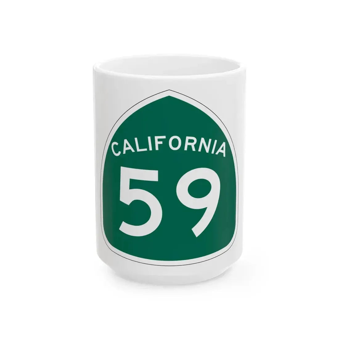 California 59 (California) (Road Sign) White Coffee Mug 15oz - Go Mug Yourself