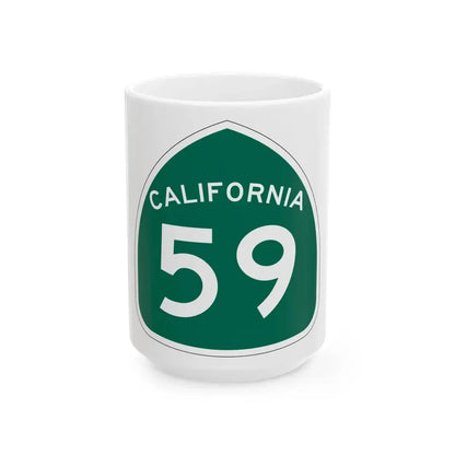 California 59 (California) (Road Sign) White Coffee Mug 15oz - Go Mug Yourself