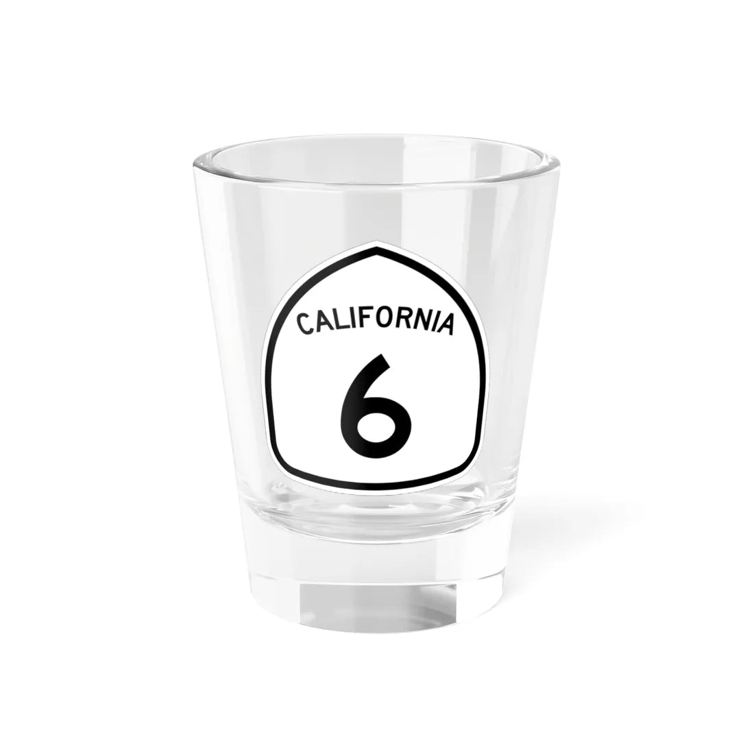 California 6 1957 (California) (Road Sign) Shot Glass 1.5oz 1.5oz - Go Mug Yourself