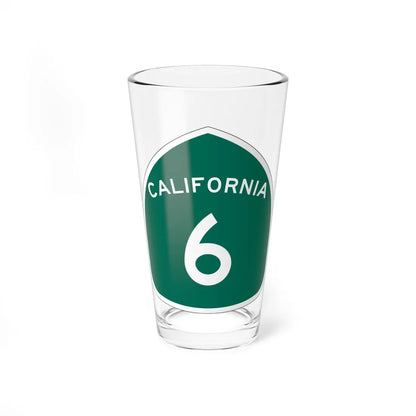 California 6 (California) (Road Sign) Pint Glass 16oz 16oz - Go Mug Yourself