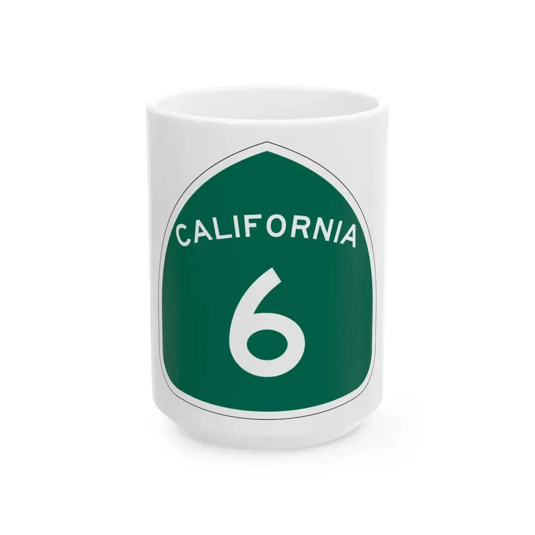 California 6 (California) (Road Sign) White Coffee Mug 15oz - Go Mug Yourself