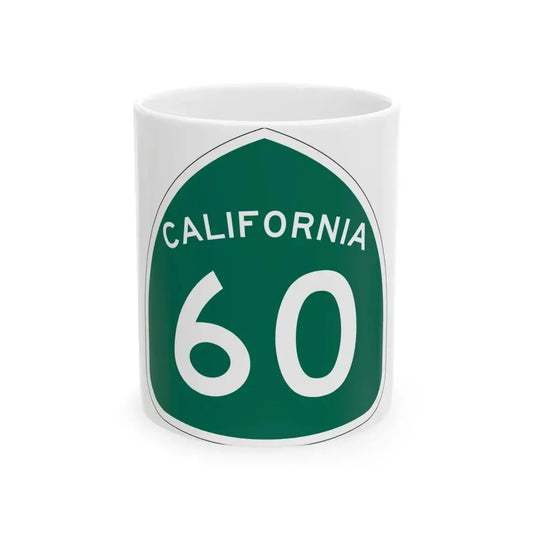 California 60 (California) (Road Sign) White Coffee Mug 11oz - Go Mug Yourself