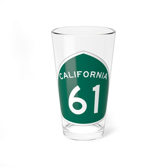 California 61 (California) (Road Sign) Pint Glass 16oz 16oz - Go Mug Yourself