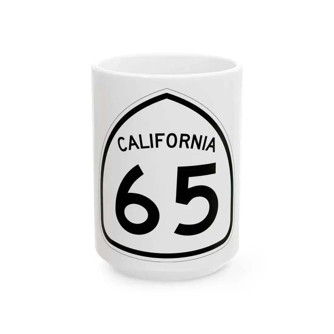 California 65 1957 (California) (Road Sign) White Coffee Mug 15oz - Go Mug Yourself