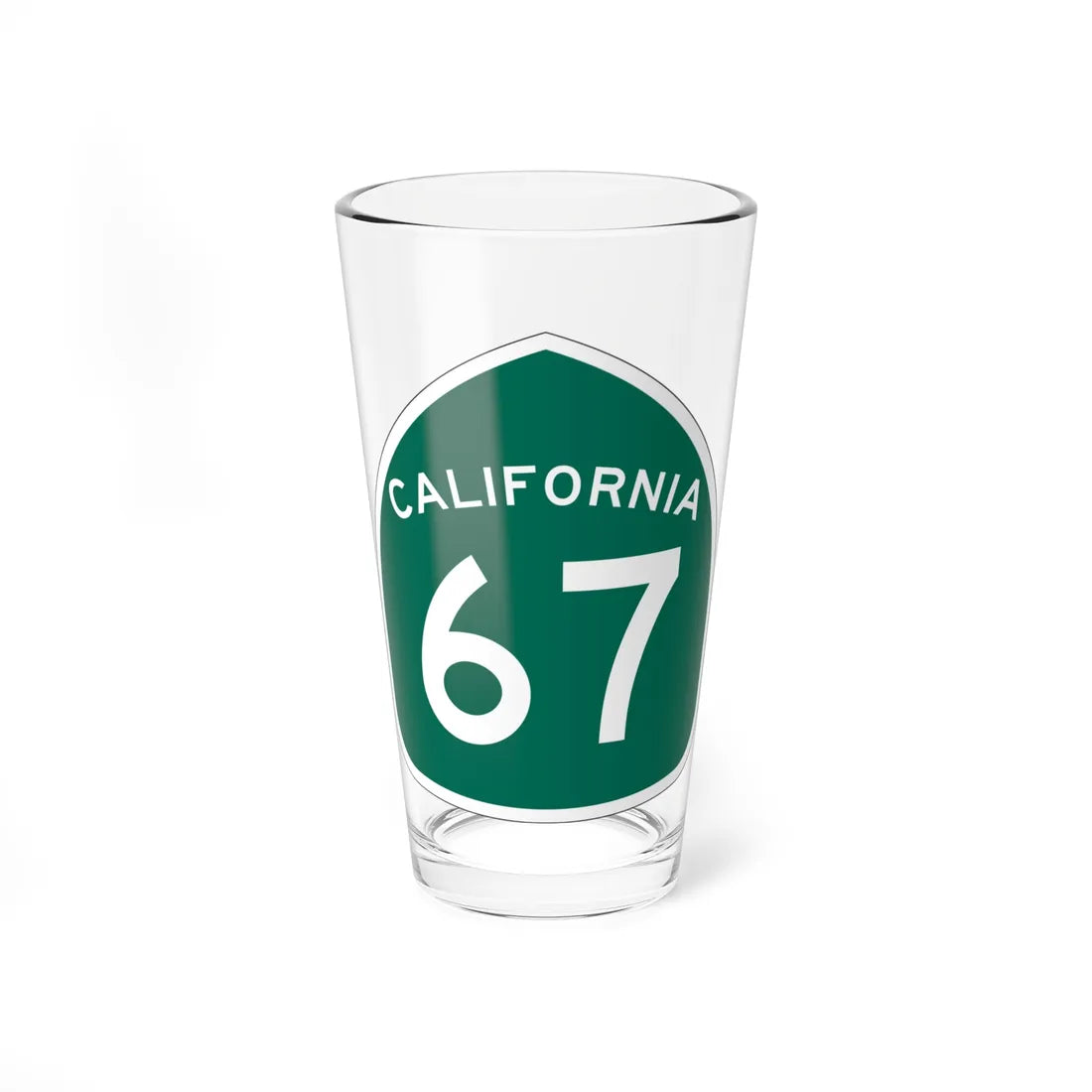 California 67 (California) (Road Sign) Pint Glass 16oz 16oz - Go Mug Yourself