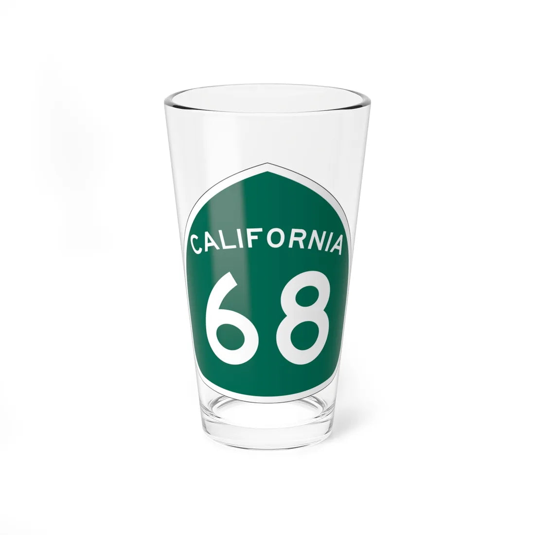 California 68 (California) (Road Sign) Pint Glass 16oz 16oz - Go Mug Yourself