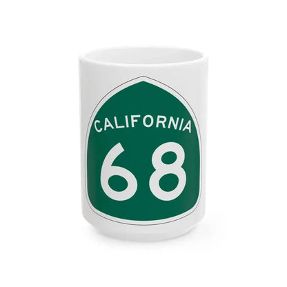 California 68 (California) (Road Sign) White Coffee Mug 15oz - Go Mug Yourself
