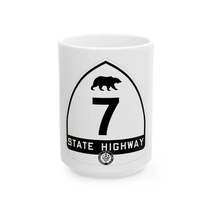 California 7 1948 (California) (Road Sign) White Coffee Mug 15oz - Go Mug Yourself