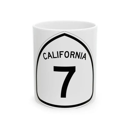 California 7 1957 (California) (Road Sign) White Coffee Mug 11oz - Go Mug Yourself