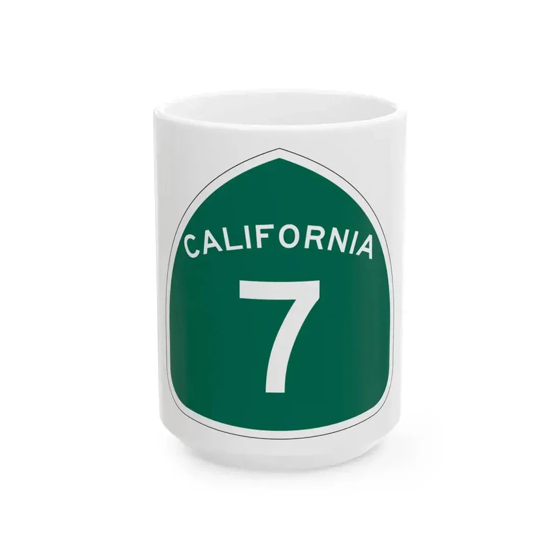 California 7 (California) (Road Sign) White Coffee Mug 15oz - Go Mug Yourself