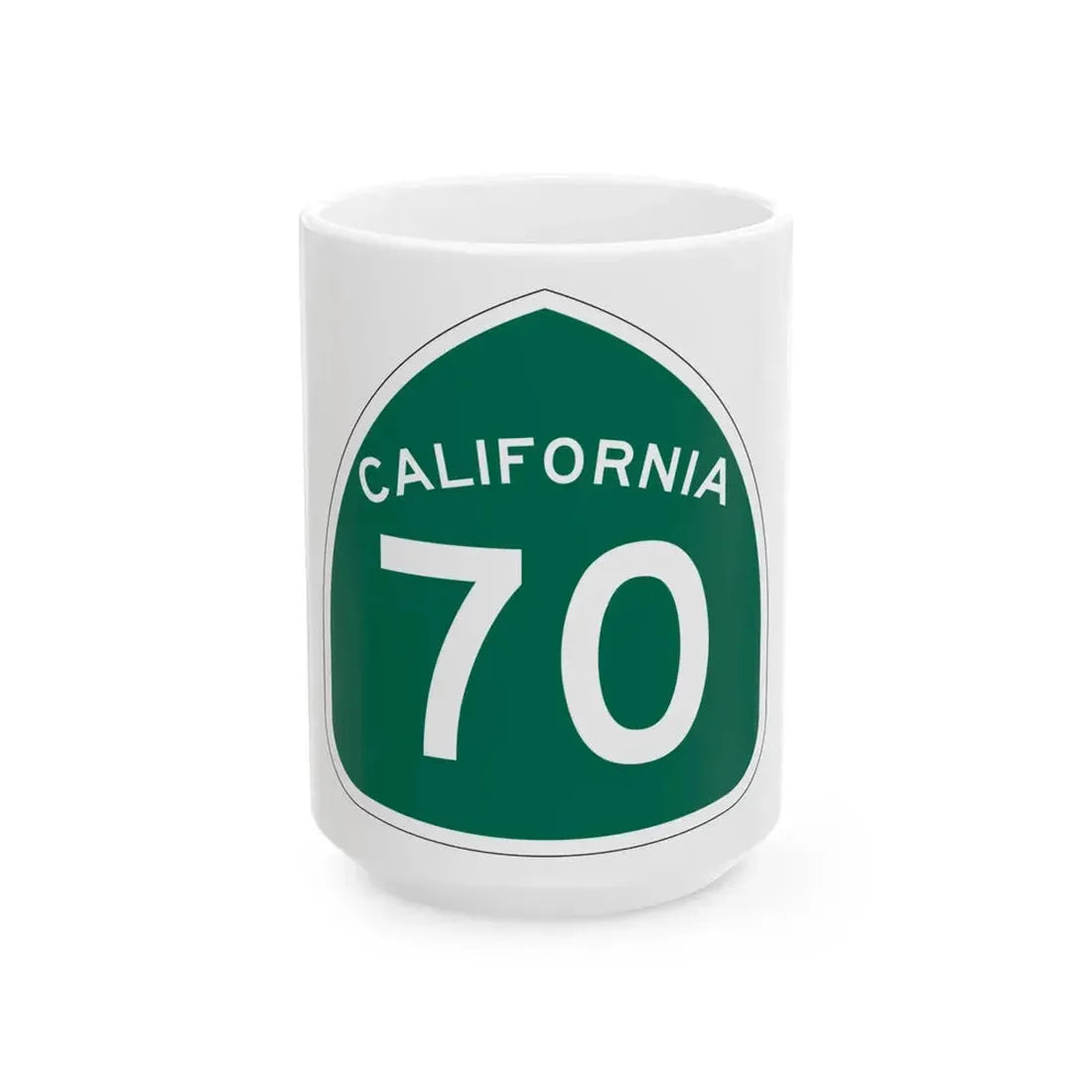 California 70 (California) (Road Sign) White Coffee Mug 15oz - Go Mug Yourself