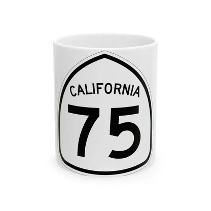 California 75 1957 (California) (Road Sign) White Coffee Mug 11oz - Go Mug Yourself