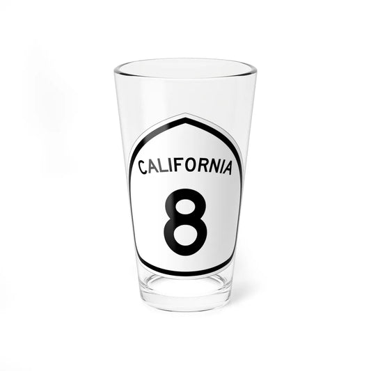 California 8 1957 (California) (Road Sign) Pint Glass 16oz 16oz - Go Mug Yourself