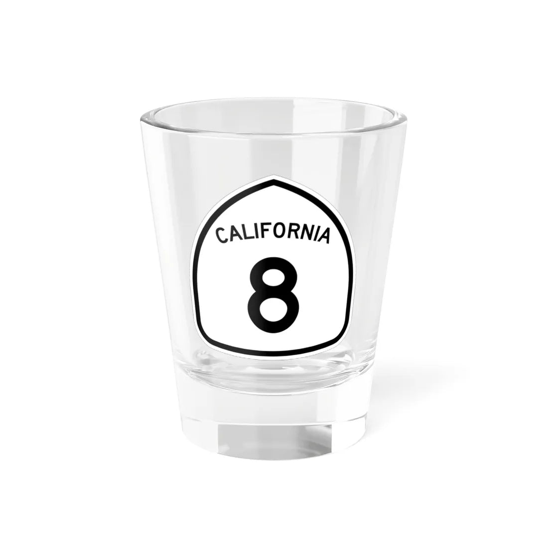California 8 1957 (California) (Road Sign) Shot Glass 1.5oz 1.5oz - Go Mug Yourself