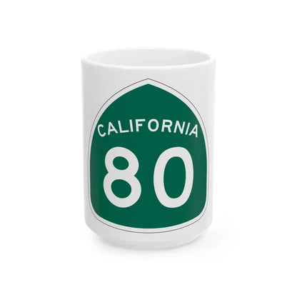California 80 (California) (Road Sign) White Coffee Mug 15oz - Go Mug Yourself