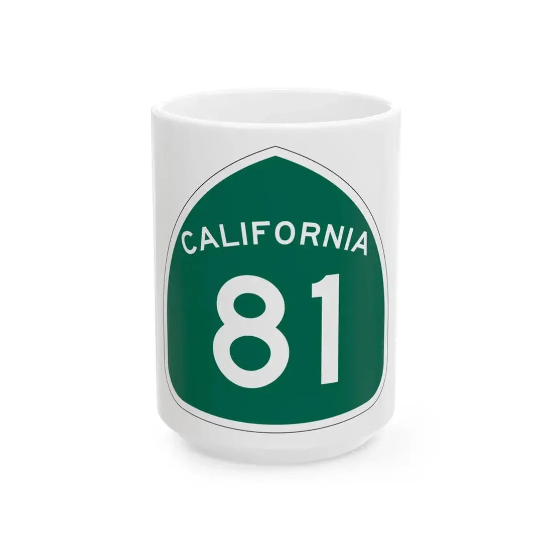 California 81 (California) (Road Sign) White Coffee Mug 15oz - Go Mug Yourself