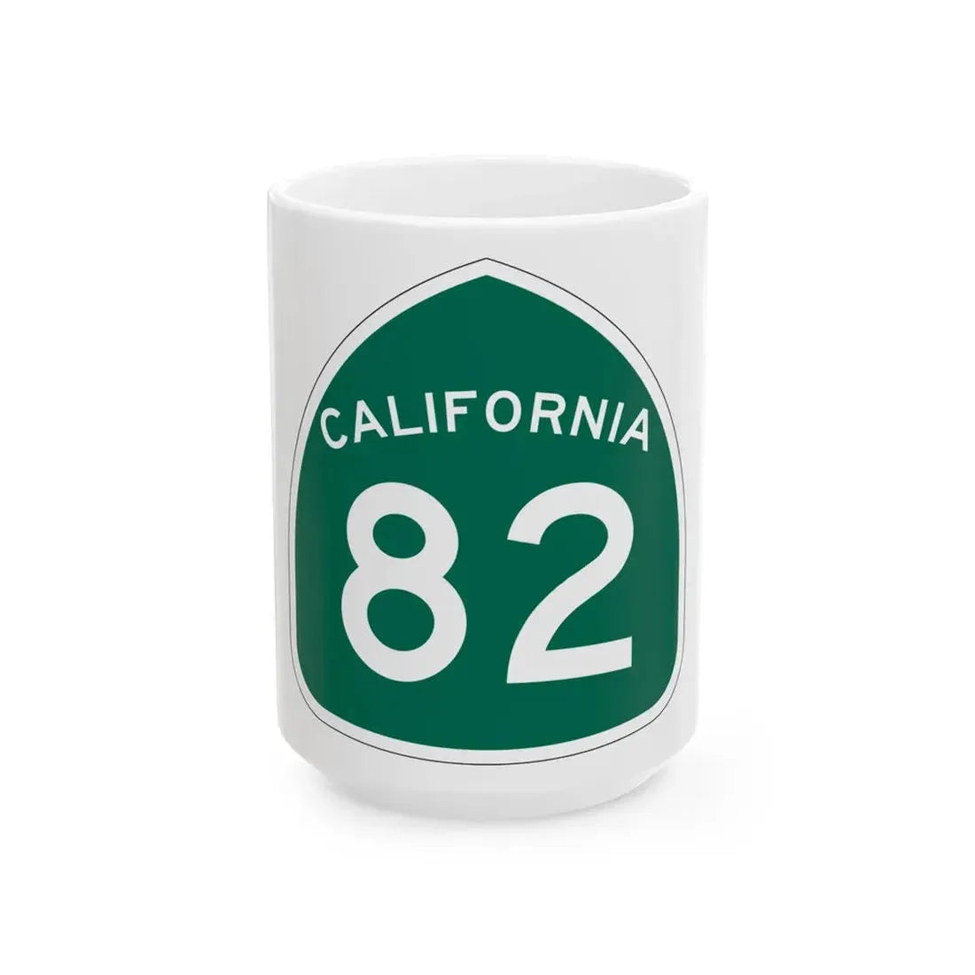 California 82 (California) (Road Sign) White Coffee Mug 15oz - Go Mug Yourself