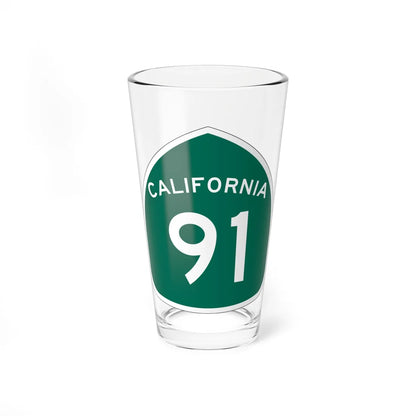 California 91 (California) (Road Sign) Pint Glass 16oz 16oz - Go Mug Yourself