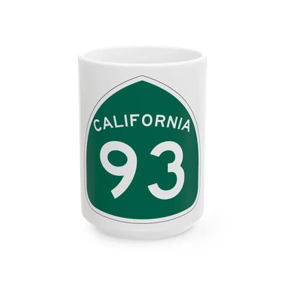 California 93 (California) (Road Sign) White Coffee Mug 15oz - Go Mug Yourself