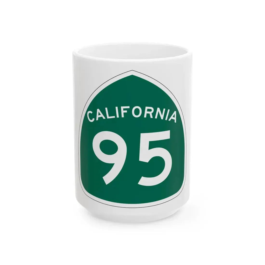 California 95 (California) (Road Sign) White Coffee Mug 15oz - Go Mug Yourself