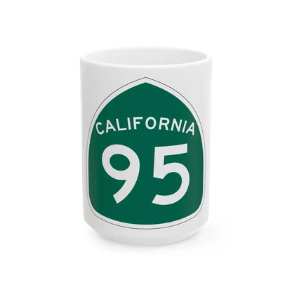 California 95 (California) (Road Sign) White Coffee Mug 15oz - Go Mug Yourself