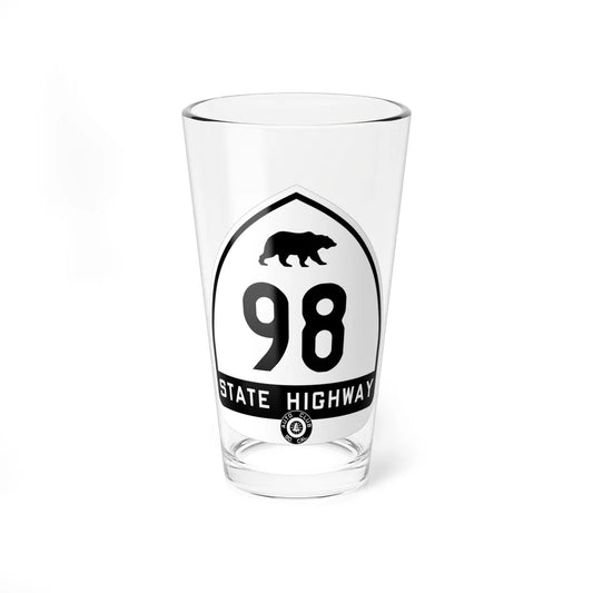 California 98 1934 S (California) (Road Sign) Pint Glass 16oz 16oz - Go Mug Yourself