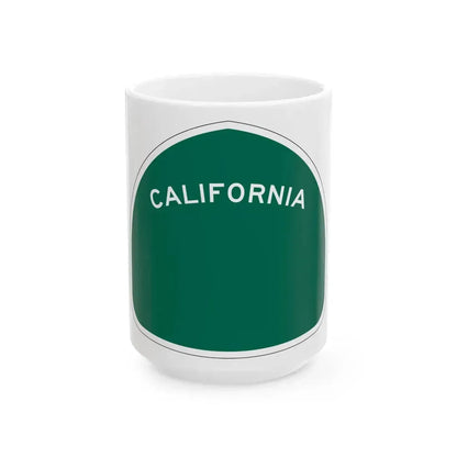 California blank wide (California) (Road Sign) White Coffee Mug 15oz - Go Mug Yourself