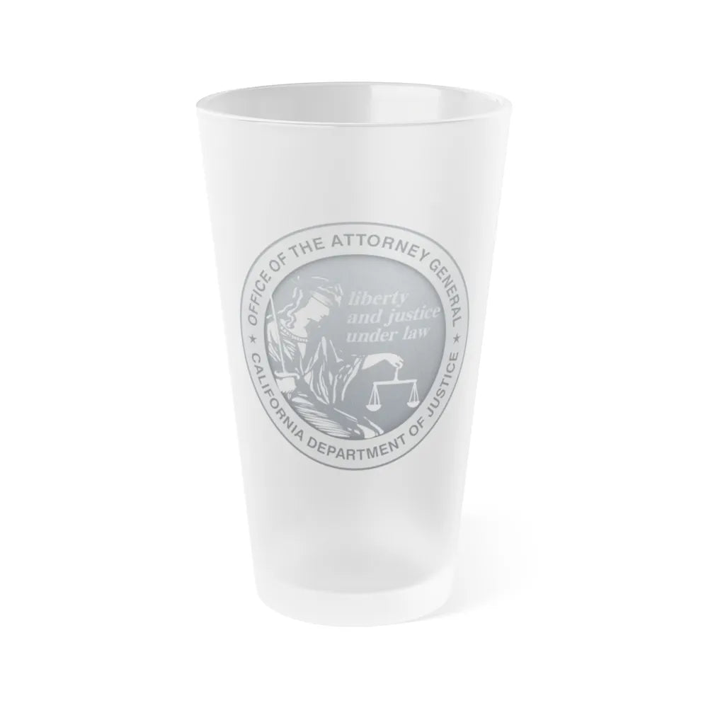 California Department of Justice - Frosted Pint Glass 16oz-16oz-Frosted-Go Mug Yourself