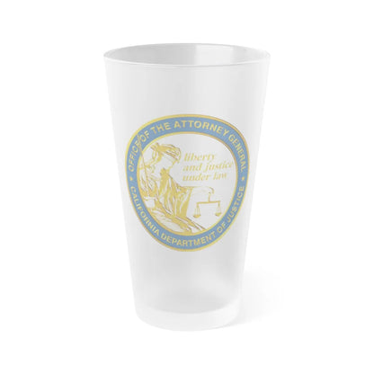 California Department of Justice v2 - Frosted Pint Glass 16oz-16oz-Frosted-Go Mug Yourself