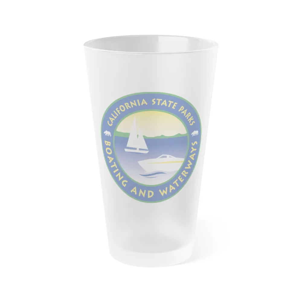 California Division of Boating and Waterways - Frosted Pint Glass 16oz-16oz-Frosted-Go Mug Yourself