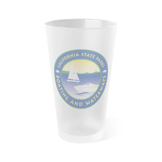 California Division of Boating and Waterways - Frosted Pint Glass 16oz-16oz-Frosted-Go Mug Yourself