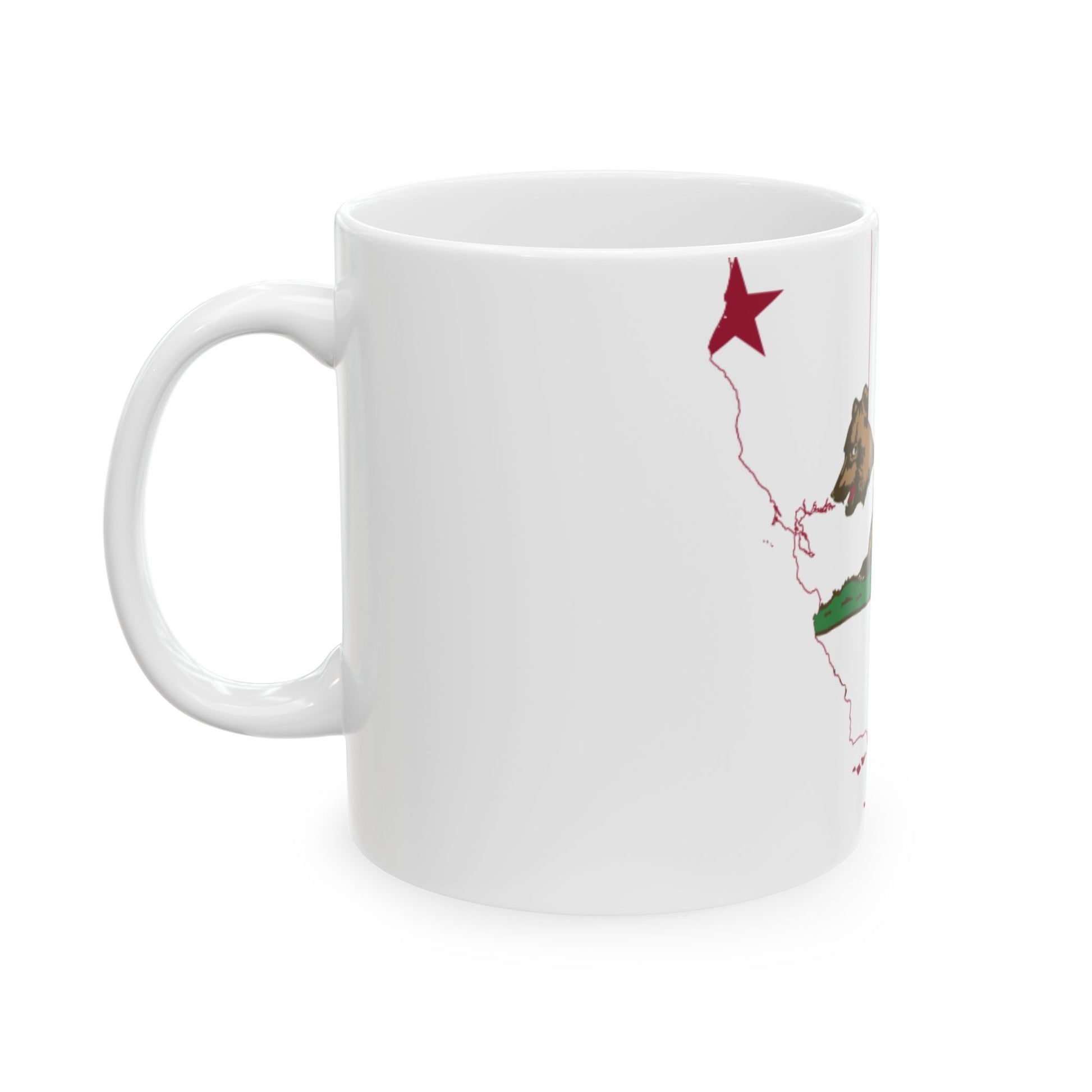 California Flagmap (United States) White Coffee Mug-Go Mug Yourself