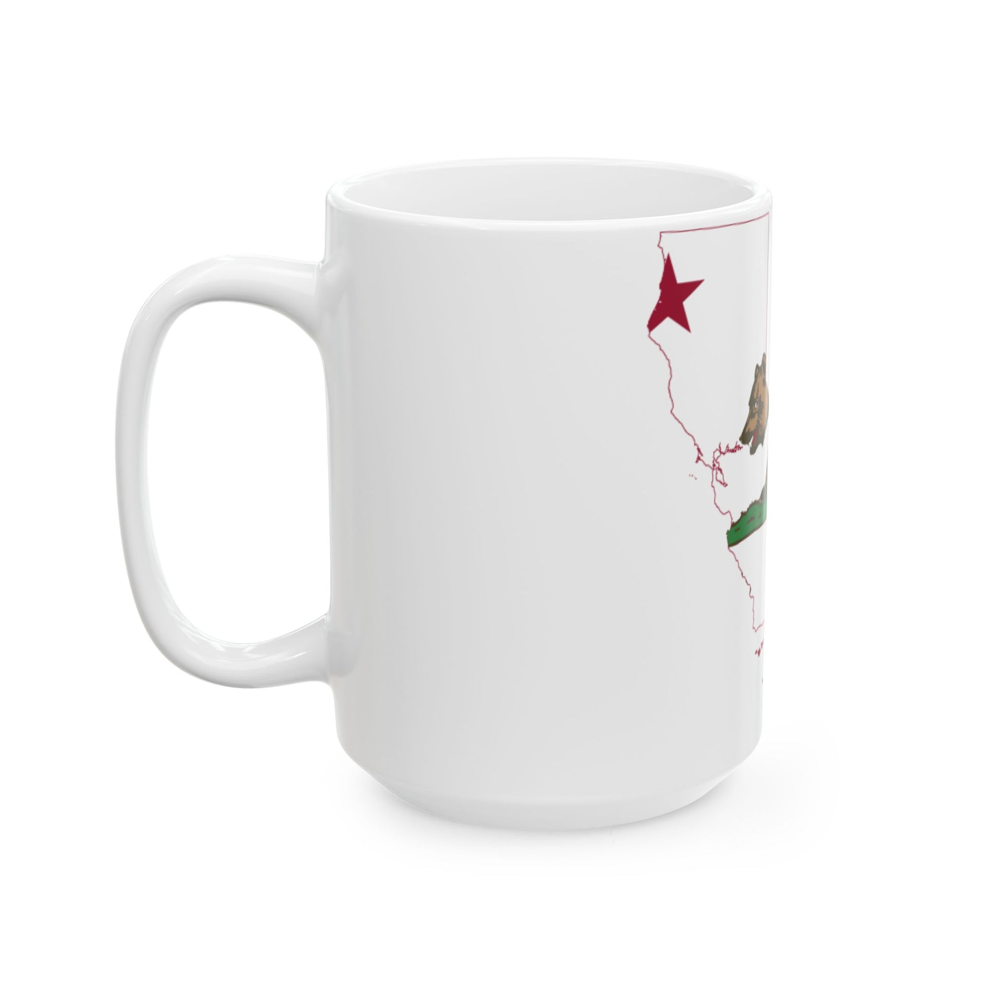 California Flagmap (United States) White Coffee Mug-Go Mug Yourself