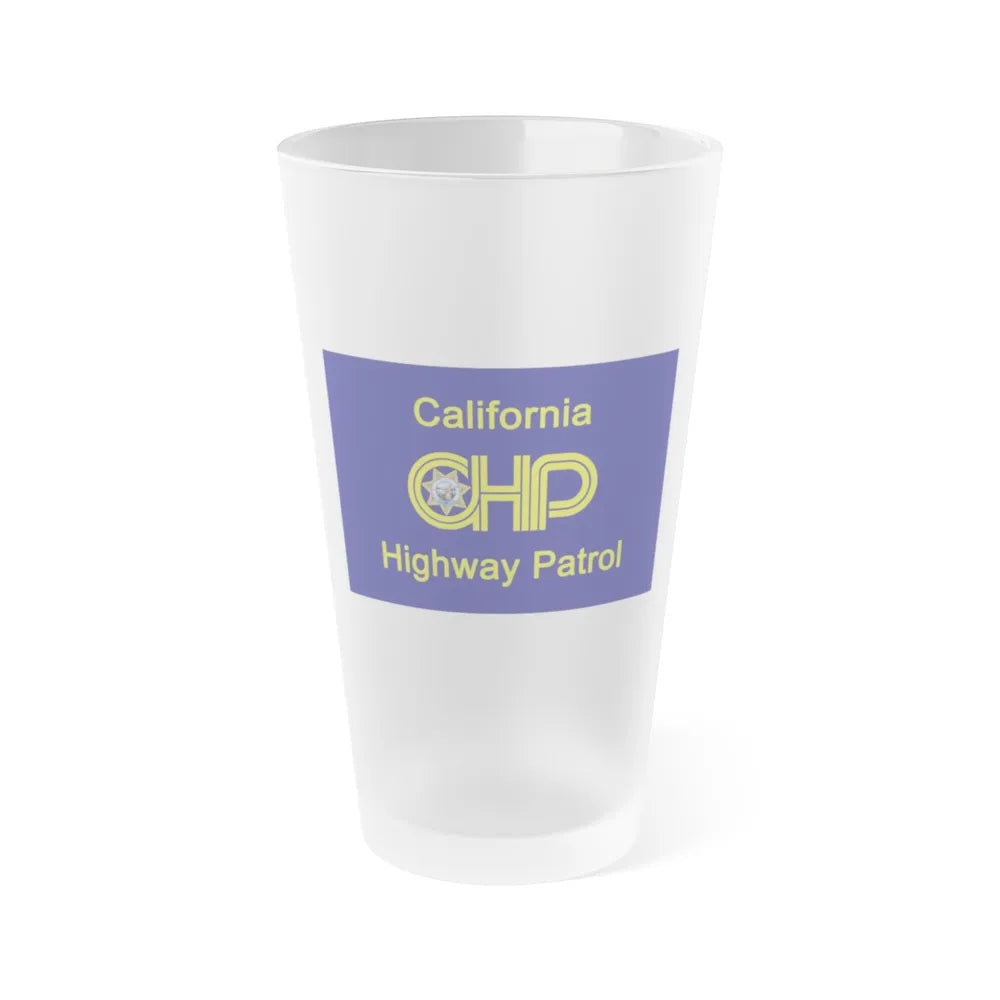 California Highway Patrol Flag - Frosted Pint Glass 16oz-16oz-Frosted-Go Mug Yourself