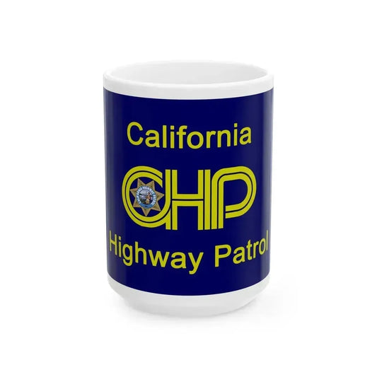 California Highway Patrol Flag - White Coffee Mug 15oz - Go Mug Yourself