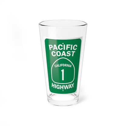 California Pacific Coast Highway Sign (California) (Road Sign) Pint Glass 16oz 16oz - Go Mug Yourself