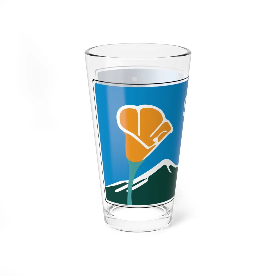 California Scenic Large (California) (Road Sign) Pint Glass 16oz - Go Mug Yourself