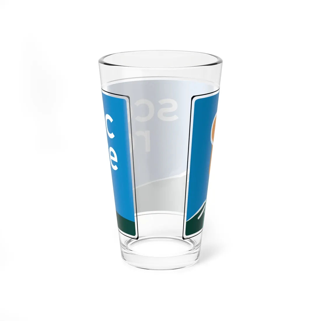 California Scenic Large (California) (Road Sign) Pint Glass 16oz - Go Mug Yourself