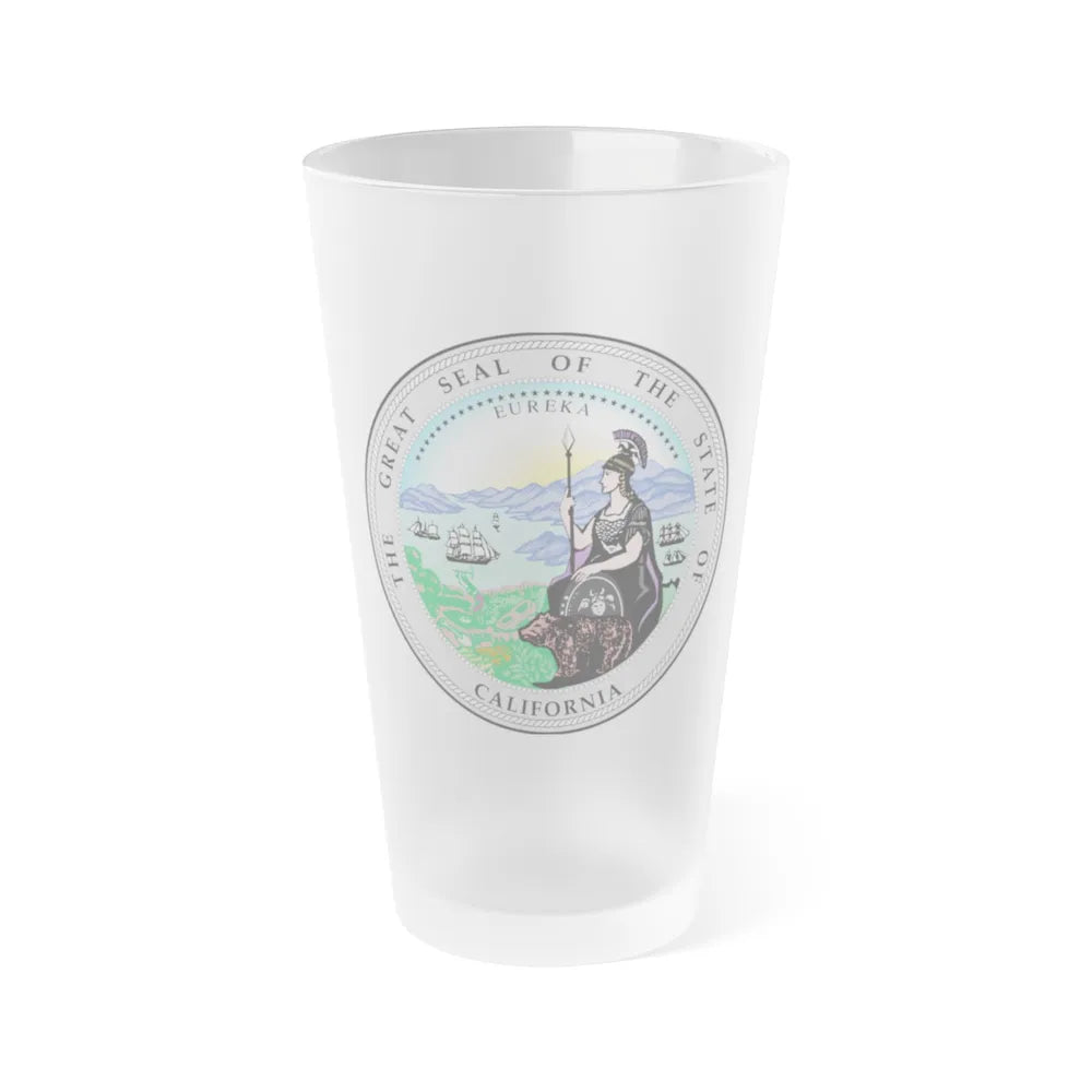 California State Seal - Frosted Pint Glass 16oz-16oz-Frosted-Go Mug Yourself