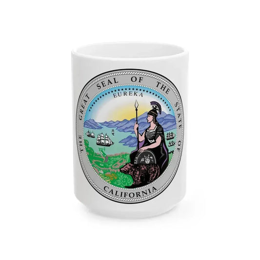 California State Seal - White Coffee Mug 15oz - Go Mug Yourself