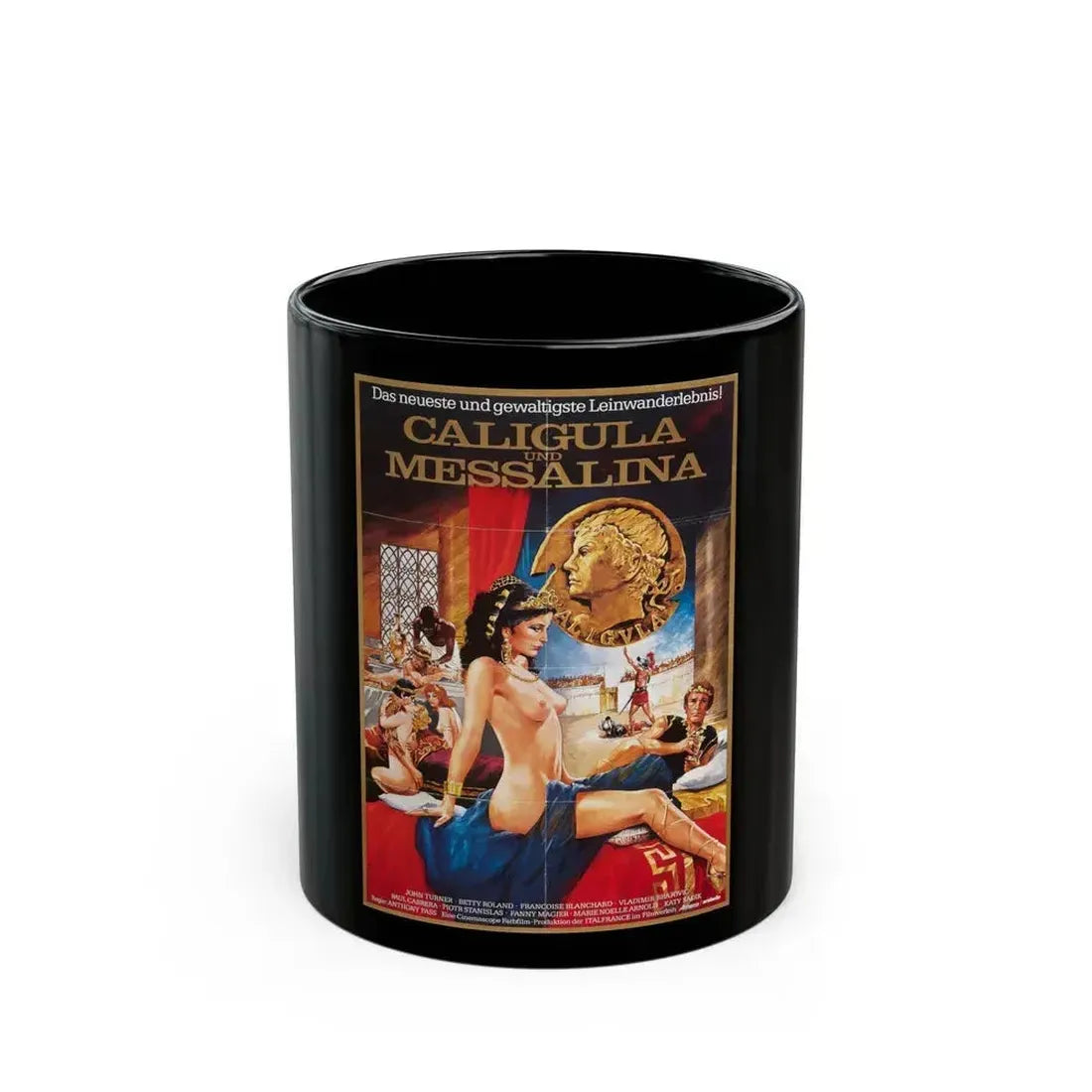 CALIGULA UND MESSALINA 1981 Movie Poster - Black Coffee Mug 11oz - Go Mug Yourself