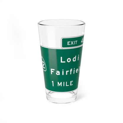 Caltrans Interchange Advance Guide Signs (California) (Road Sign) Pint Glass 16oz 16oz - Go Mug Yourself