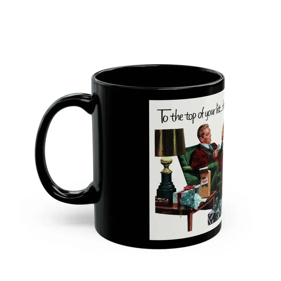 Calvert Whiskey ad, Collier's, December 13, 1952 - Black Coffee Mug - Go Mug Yourself