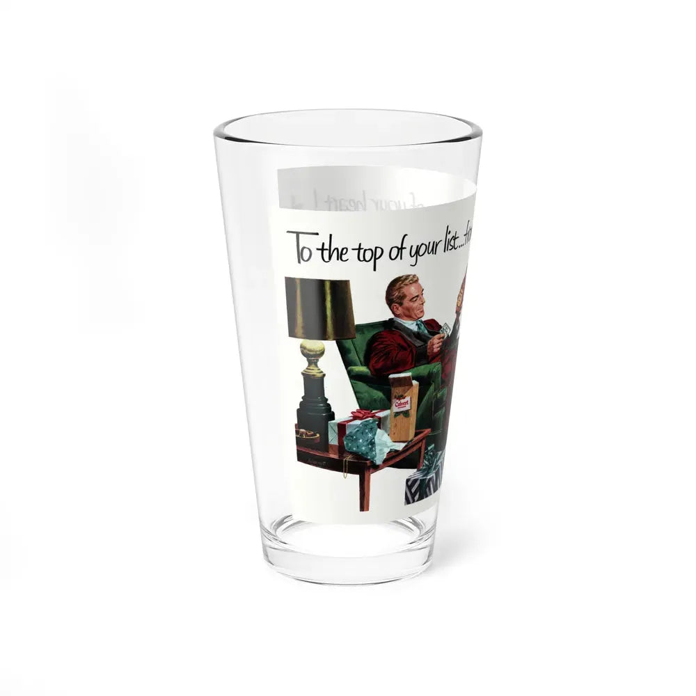 Calvert Whiskey ad, Collier's, December 13, 1952 (Magazine Illustration) Pint Glass 16oz - Go Mug Yourself