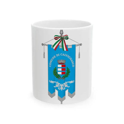 Calvignasco-Gonfalone (Italy) White Coffee Mug 11oz - Go Mug Yourself