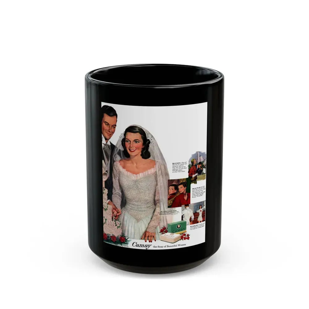 Camay ad, Woman's Home Companion, August 1948 - Black Coffee Mug 15oz - Go Mug Yourself