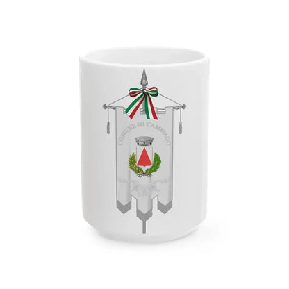 Cambiago-Gonfalone (Italy) White Coffee Mug 15oz - Go Mug Yourself